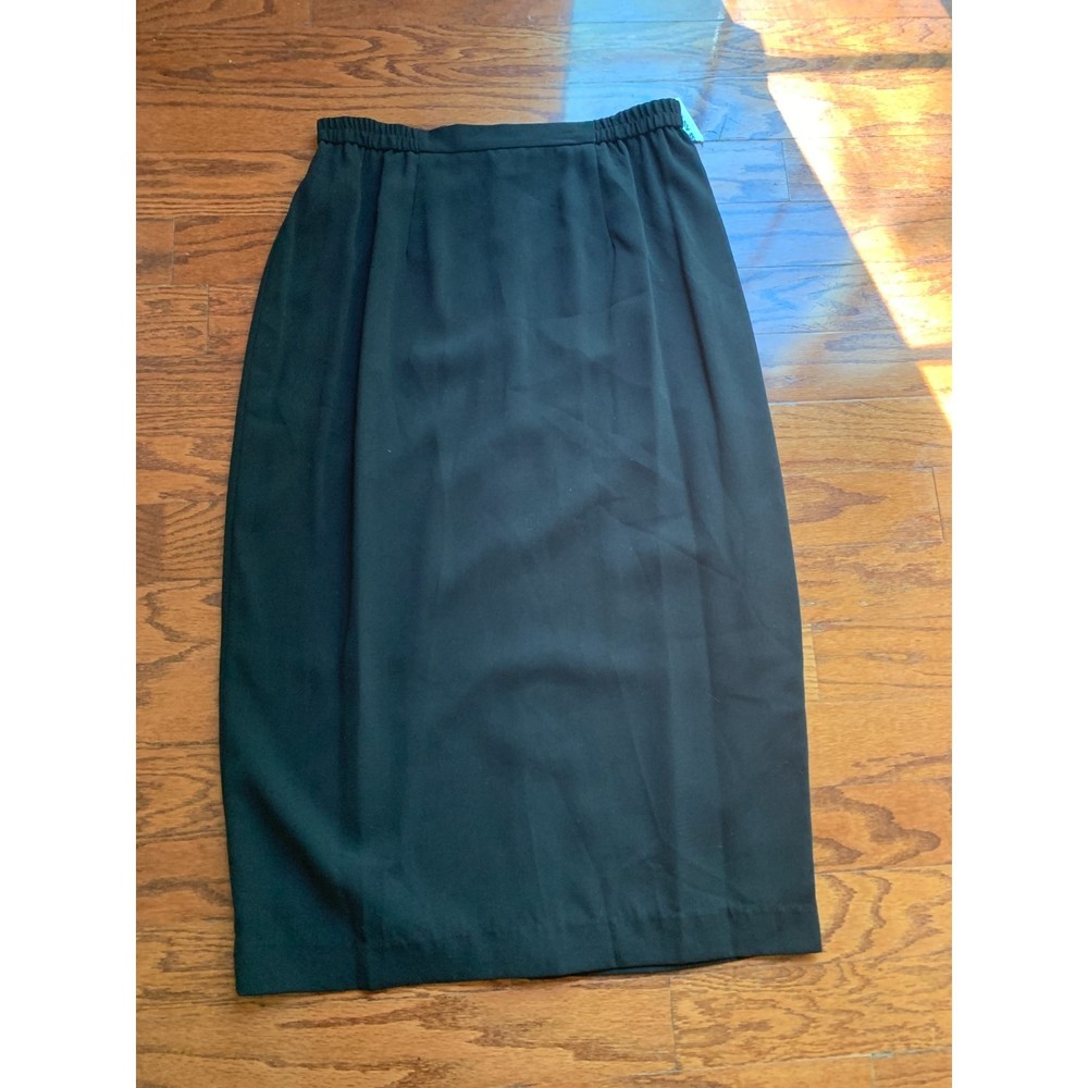 Maxi Black Pencil Skirt With Back Slit Size 14 NWT